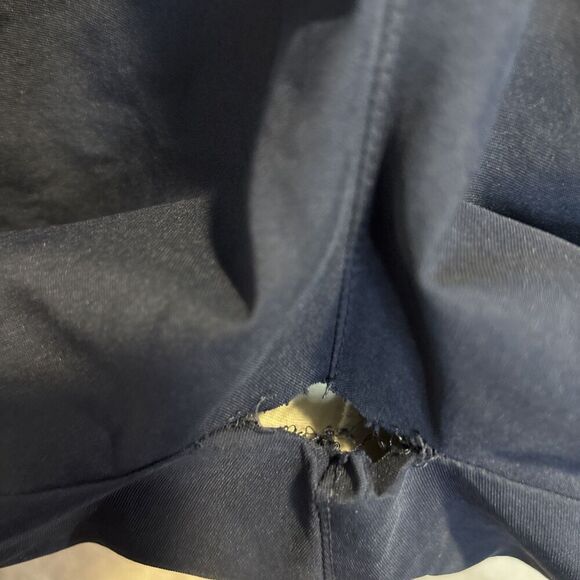 Nike Men's Windbreaker Track Pant Vintage Y2K Navy Yellow Ankle Zip Size XL - Picture 12 of 16